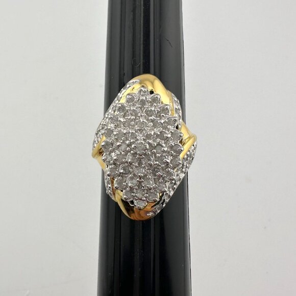 Marquise Cut 1.00 Ct Diamond Cluster Ring Size 8 - Picture 13 of 16